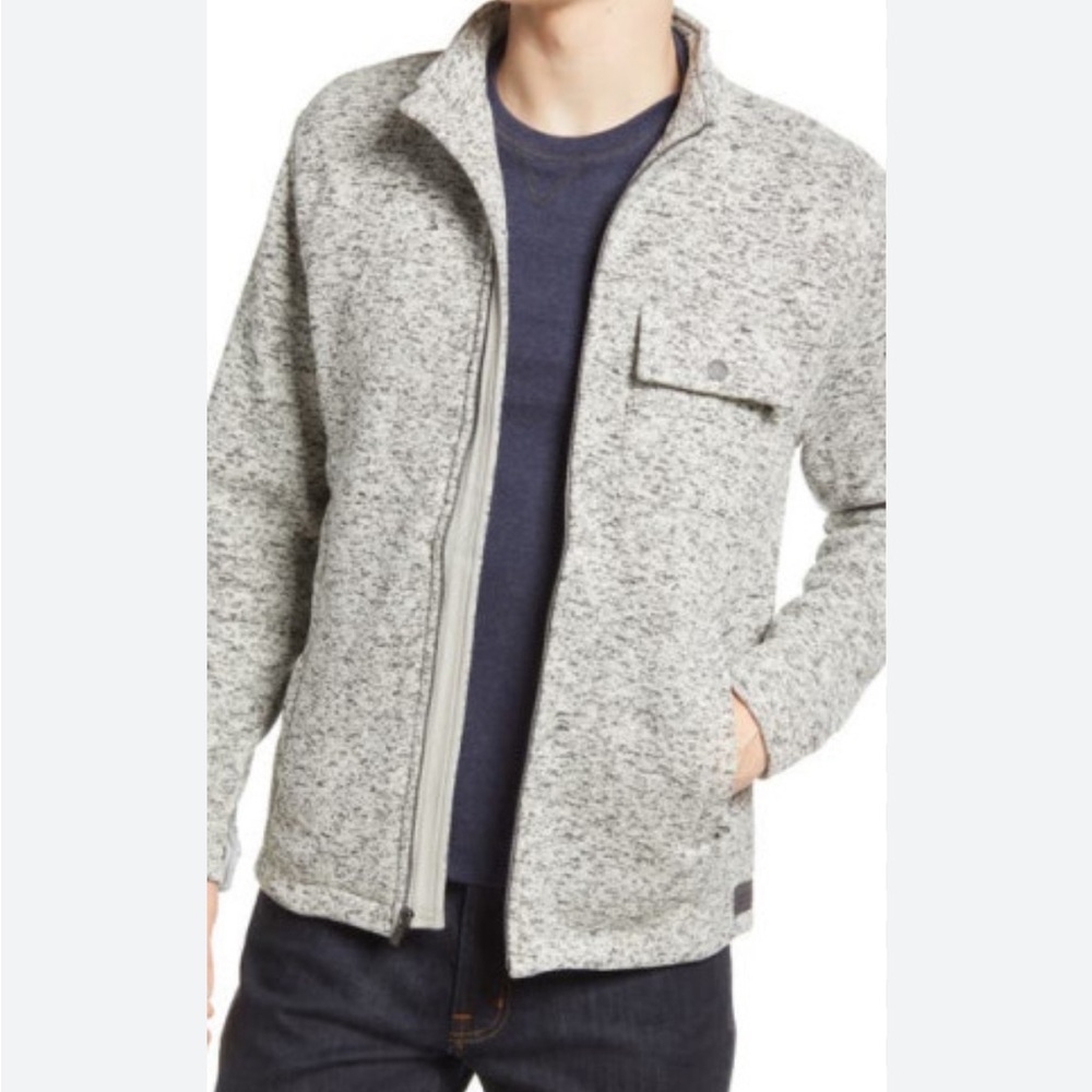 The Normal Brand lincoln fleece Jacket Gray Full Zip Size Large